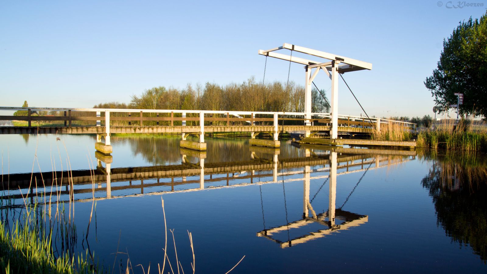 Dutch foot bridge over canal De Zilk