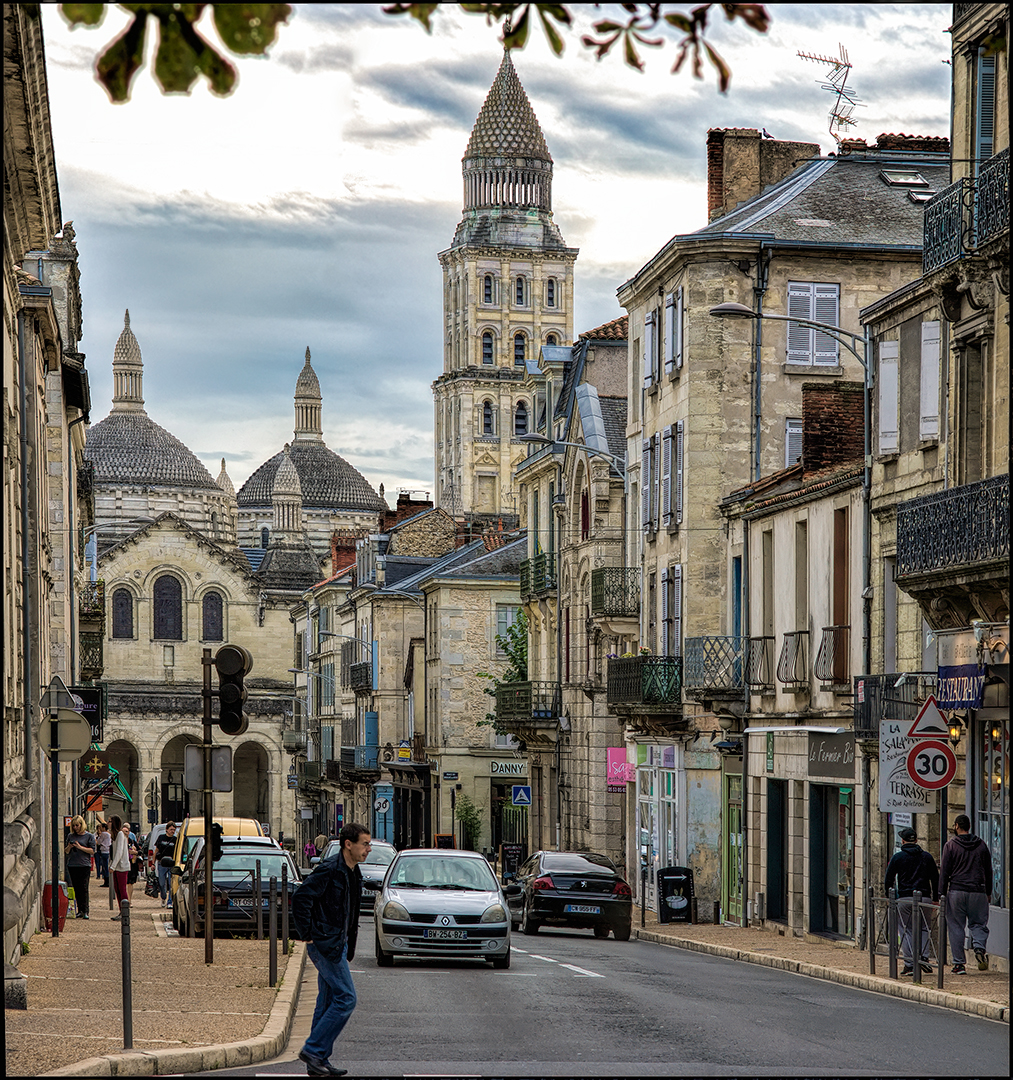 One of the main streets of Périgueux, France
