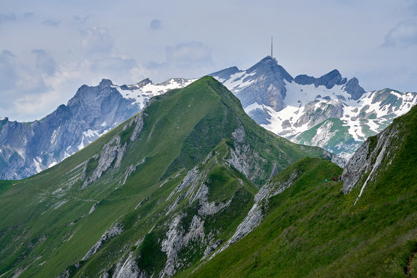 Marwees, against backdrop of Säntis
